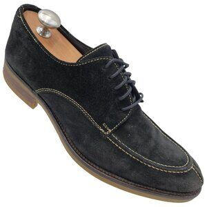 Donald J. Pliner Italy Men's size 9.5M Black Suede Dress Shoes Split-toe Oxfords